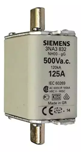 Fusivel Nh00 125a 500v Retardado 3na3832 Siemens