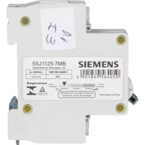 Disjuntor Monofásico Unipolar Mini Din Curva C 25a Siemens