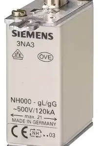Fusivel Nh000 6a 500v Retardado 3na3801 Siemens