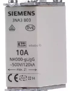 Fusivel Nh000 10a 500v Retardado 3na3803 Siemens
