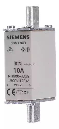 Fusivel Nh000 10a 500v Retardado 3na3803 Siemens