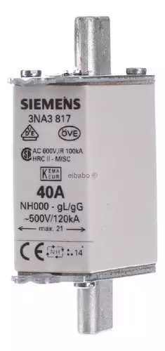 Fusivel Nh000 40a 500v Retardado 3na3817 Siemens