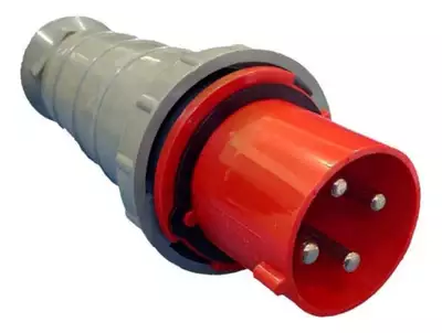 Plug Macho 3p+t 125a 380/415v Vermelho Ip67 Plp-4676 Soprano