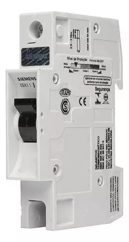 Disjuntor Curva C Monopolar 25a 4,5ka 5sx1125-7-siemens