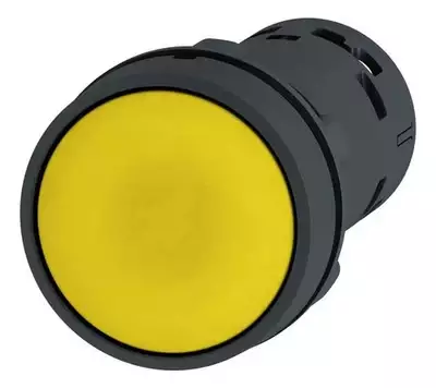 Botão Plástico Monobloco 22mm Amarelo Hb7ea55 Bhs