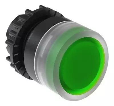 Frontal Botao Faceado Iluminado Plastico 22mm Verde Csw-bfi2