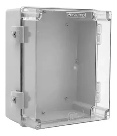 Caixa Plastica Cinza Ip66 Tampa Transparente 250x200x130mm