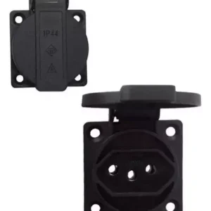 Tomada De Embutir 2p+t Padrão Br 10a 20a 250v Preta