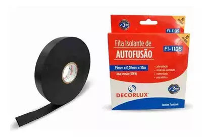 Fita Isolante De Auto Fusao Alta Tensão 19mmx0,76mmx10m Cor Preto