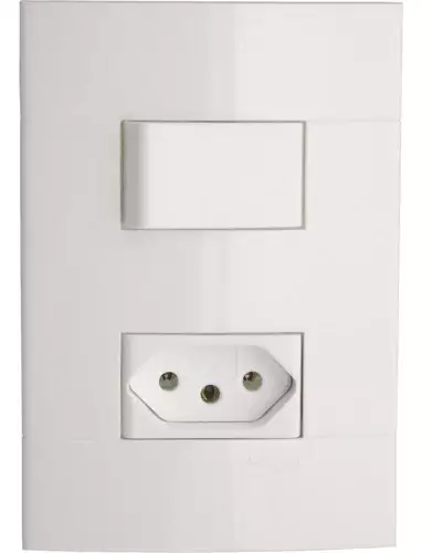 Conj C/ Interruptor Simples + Tomada 2p+t 10a Bc 4x2 Decor