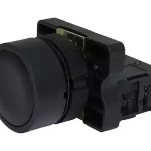 Botão Pulsador Faceado 22mm Plastico - Preto - 1na