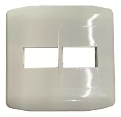 Placa 4x4 2 Modulos C/ Suporte Granbella Branca G03385