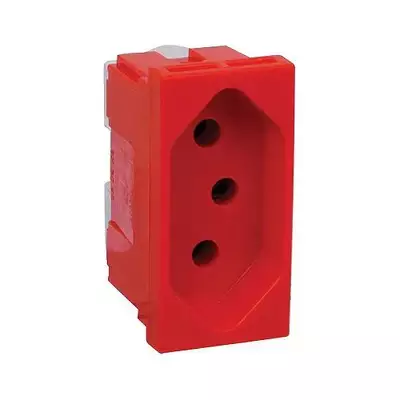 Tomada Moderna Vermelha 2P+T 20A - Pial 615079