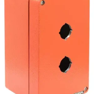 Botoeira Aluminio Laranja 2 Furos 22,5mm 100x160x80