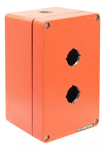 Botoeira Aluminio Laranja 2 Furos 22,5mm 100x160x80