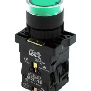 Botao Comando Verde 22mm 1na 1nf 220v P20ifr-g-1c Metaltex