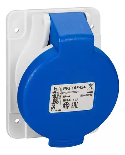 Tomada Embutir 3p+t 16a 200/250v Ip44 4049 Az Pkf16f424