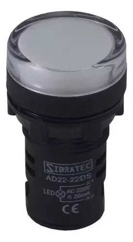 Sinaleiro Led 22mm Branco Em 24 Vcc/vca