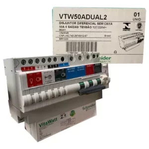 Disjuntor Diferencial VTW 50A com 6 Saídas - Vtw50adual2