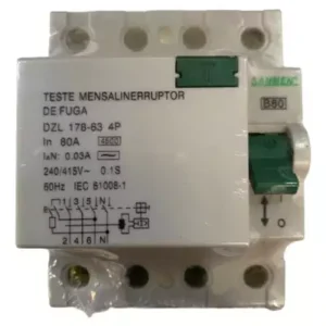 Interrruptor De Corrente De Fuga 80a - 30ma Sanmen