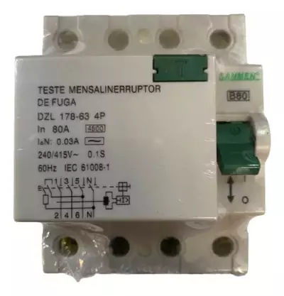 Interrruptor De Corrente De Fuga 80a - 30ma Sanmen