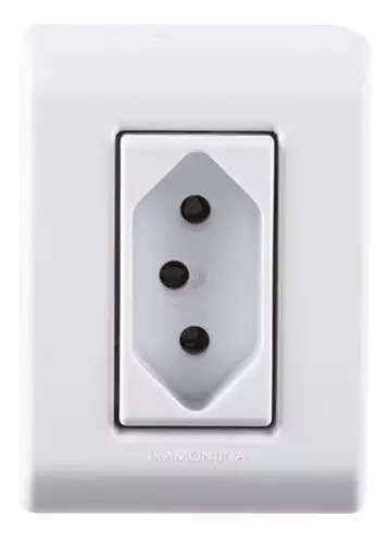 Tomada Simples Externa 10a Lizflex Tramontina Cor Branco
