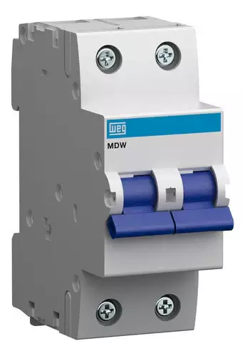 Disjuntor Bipolar 50a Curva C 220v Mdw-c50-2