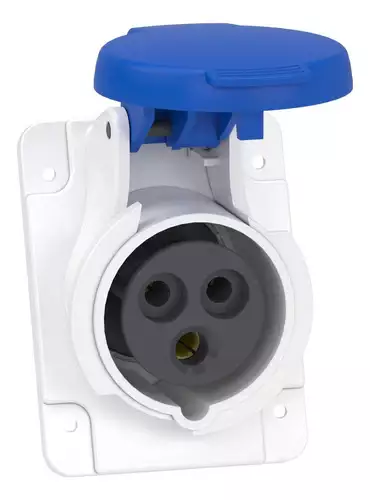 Plug Industrial 2p+t 16a 220/250v Ip44 Azul 3076 Pl443076