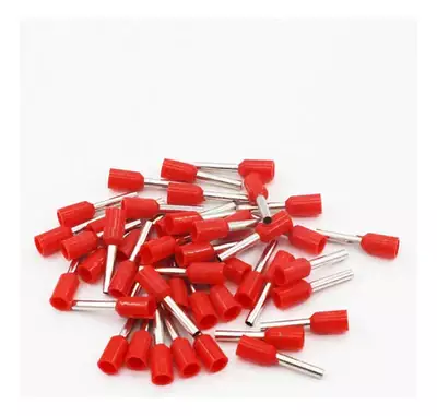 100x Terminais Elétricos Ilhós Tubular 1,0mm