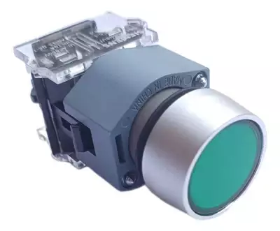 Botao De Impulso Metálico Furo 22mm 1na Verde 3sb7 Siemens